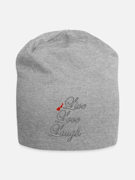 Live LOVE Laugh - Jersey-Beanie - Grau meliert