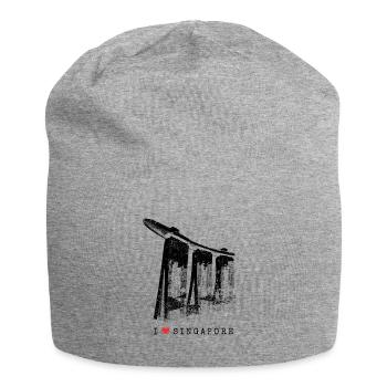 Singapore Marina Bay Vintage Asia I Love Singapore - Jersey Beanie - heather grey - Front