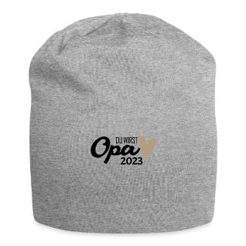 Opa 2023 - Opa werden - Bald Opa - Jersey-Beanie - Grau meliert - Vorne