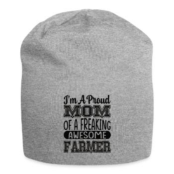 I M A Proud Mom Of A Awesome Farmer - Jersey-Beanie - Grau meliert - Vorne