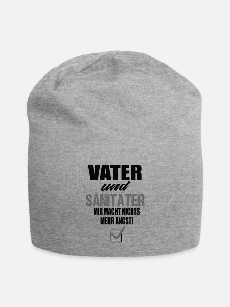 Vater und Sanitäter - Jersey-Beanie - Grau meliert