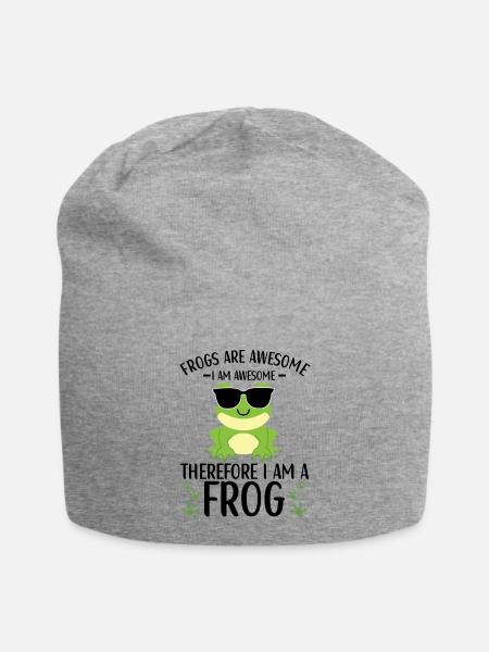 Frog Lovers Kids Frogs - Jersey Beanie - heather grey
