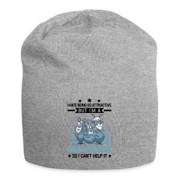 Chèvre Chèvre Attrayante Chèvre Éleveur Chèvre Chèvre Chèvre - Bonnet en jersey - gris chiné - Devant