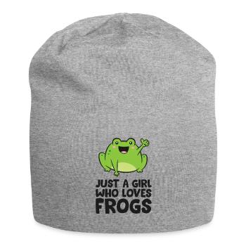 Mignonne grenouille fille juste une fille qui aime les grenouilles - Bonnet en jersey - gris chiné - Devant