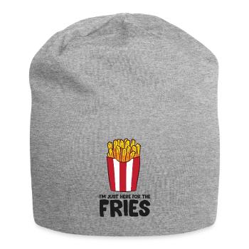 Je ne suis là que pour les frites Français les frites - Bonnet en jersey - gris chiné - Devant