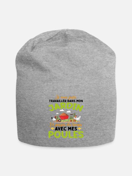J'veux Juste M'occuper De Mon Jardin Et Mes Poules - Bonnet en jersey - gris chiné