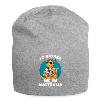 I'd Rather Be In Australia - Jersey Beanie - heather grey - Front