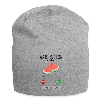 La pastèque appelle - Pastèque Pastèque Pastèque - Bonnet en jersey - gris chiné - Devant