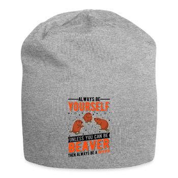 Biber Biberdamm Beaver - Jersey-Beanie - Grau meliert - Vorne