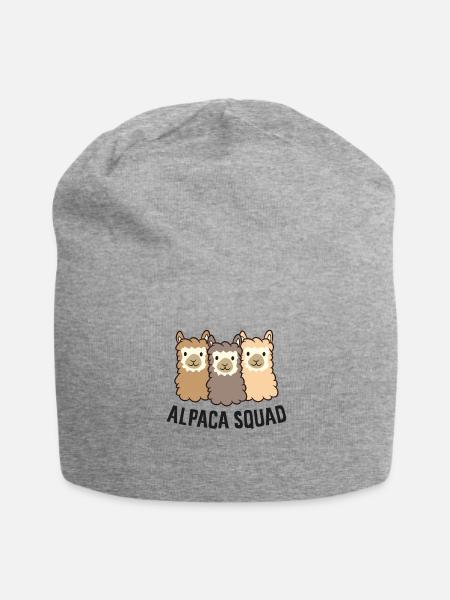 Alpaka Squad Lustiger Alpaka-Liebhaber - Jersey-Beanie - Grau meliert