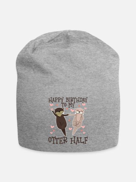 Happy Birthday To My Otter Half - Jersey-Beanie - Grau meliert