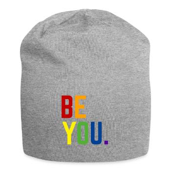 Be you LGBTQ+ Gay Pride Regenbogen CSD Coming Out - Jersey-Beanie - Grau meliert - Vorne
