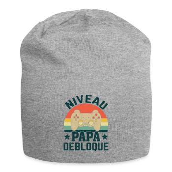Daddy Level Unlocked - Jersey Beanie - heather grey - Front