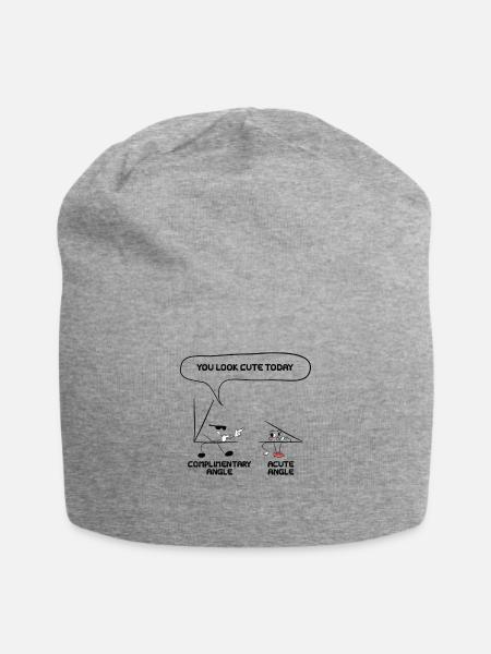 Math Acute Angle Math Teacher Mathematics - Jersey Beanie - heather grey