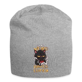 Cartoon Cat avec tasse à café - Édition limitée - Bonnet en jersey - gris chiné - Devant