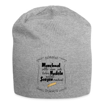 Nudeln - Jersey-Beanie - Grau meliert - Vorne