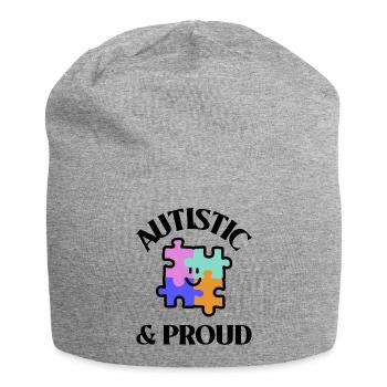 Autistic & Proud - Jersey Beanie - heather grey - Front