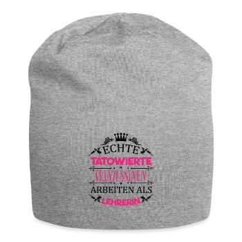 Tätowierte Prinzessin arbeitet als Lehrerin / Fun - Jersey-Beanie - Grau meliert - Vorne