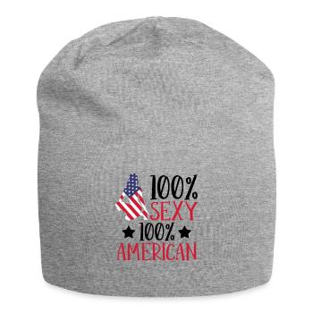 Fille américaine sexy - Bonnet en jersey - gris chiné - Devant