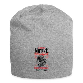 Tribu amérindienne des Pieds-Noirs L’Américain - Bonnet en jersey - gris chiné - Devant