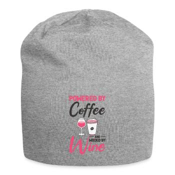 Coffee Wine Drinking Caffeinated Wine Drinker - Jersey Beanie - heather grey - Front