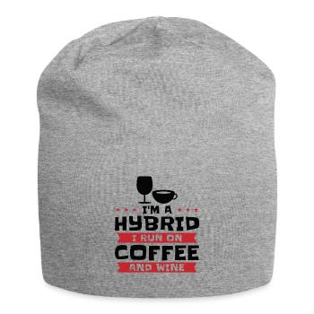 Kaffee Wein Hybrid Alkohol Kaffeesüchtig - Jersey-Beanie - Grau meliert - Vorne