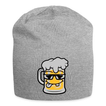 Tasse à bière Cool Face - Bonnet en jersey - gris chiné - Devant