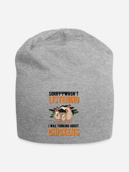 Chicken Gift Chicken Chicken - Jersey Beanie - heather grey