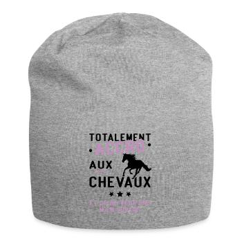 Totalement accro aux chevaux - Bonnet en jersey - gris chiné - Devant