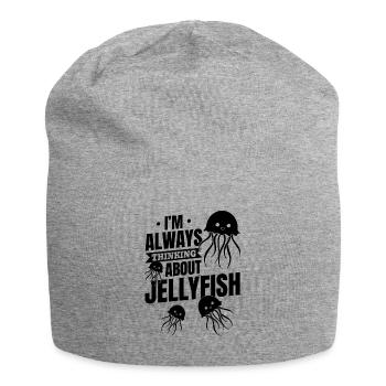 Jellyfishes Jellyfish I always think of jellyfish - Jersey Beanie - heather grey - Front
