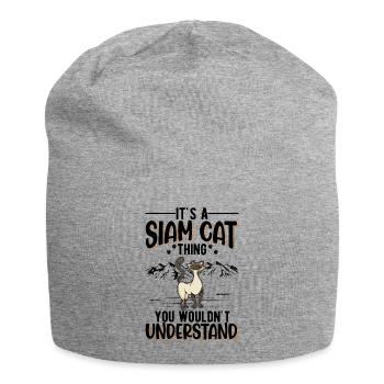 Siamkatzen Ding Siam Cat Siamesische Katze - Jersey-Beanie - Grau meliert - Vorne