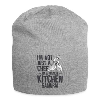 Chef Japanese Samurai Cooking Baking Meals - Jersey Beanie - heather grey - Front