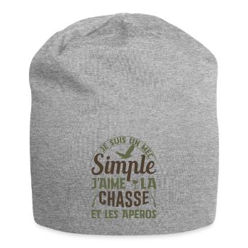 Chasse Et Apéros Chasser Cadeau Anniversaire Mec - Bonnet en jersey - gris chiné - Devant