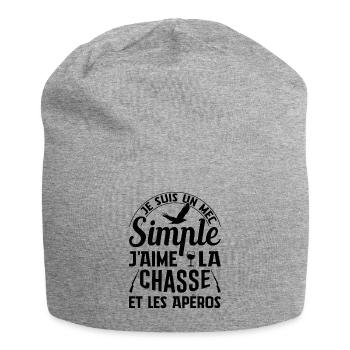 Chasse Et Apéros Chasser Cadeau Anniversaire Mec - Bonnet en jersey - gris chiné - Devant