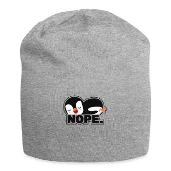 Nope Sea Bird King Emperor Penguin Lover Penguin - Jersey Beanie - heather grey - Front