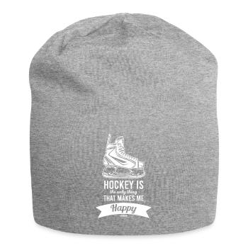 Ice Hockey Skates Saying - Jersey Beanie - heather grey - Front