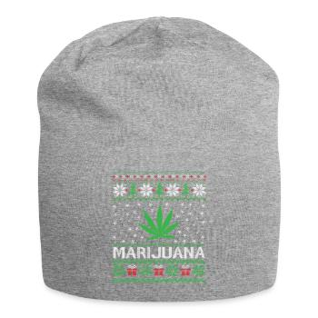 T-shirt de Noël Marijuana Weed Cannabis - Bonnet en jersey - gris chiné - Devant