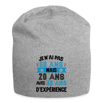 Cadeau anniversaire 60 ans rigolo homme - Bonnet en jersey - gris chiné - Devant