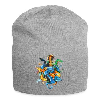 Schlangenbesitzer Reptilienpfleger Retro - Jersey-Beanie - Grau meliert - Vorne