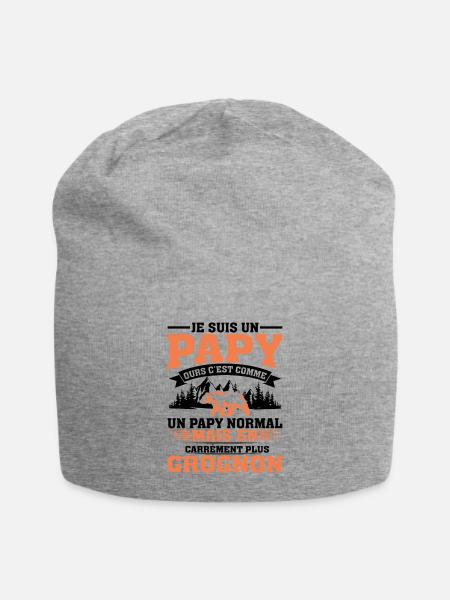 Papy Ours Plus Grognon Anniversaire Noël Cadeau - Bonnet en jersey - gris chiné