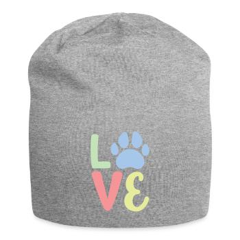 Love paws - Jersey Beanie - heather grey - Front