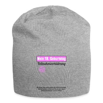 18 Jahr Gästebuch Teilnahmeerklärung 18 Geburtstag - Jersey-Beanie - Grau meliert - Vorne