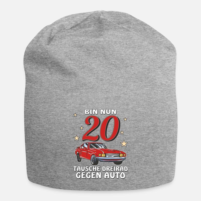 AUTO GEBURTSTAG BIN NUN 20 - Jersey-Beanie - Grau meliert