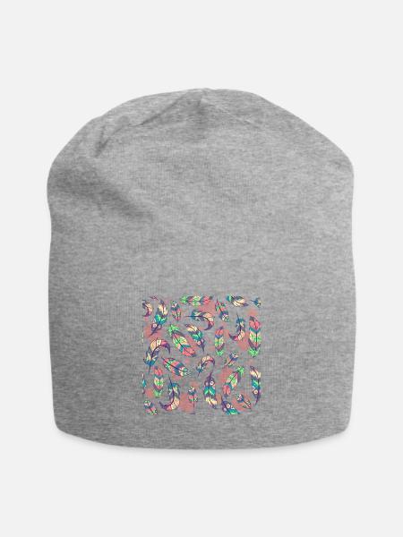 Federn - Jersey-Beanie - Grau meliert