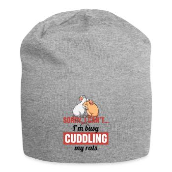 Rat Cuddling Pet Owner Rodent Rat Lovers - Jersey-Beanie - Grau meliert - Vorne