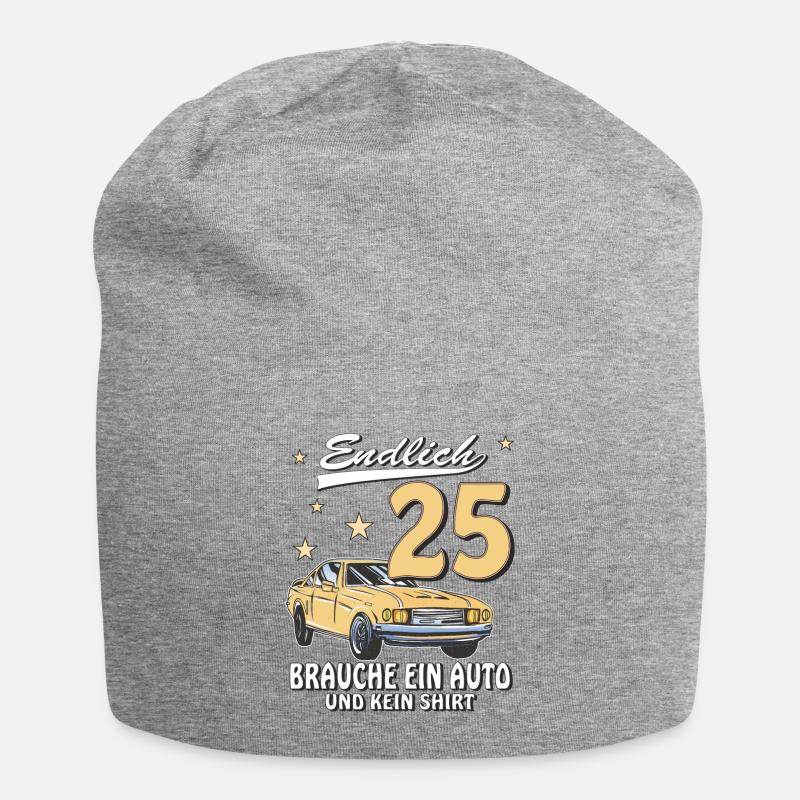 AUTO GEBURTSTAG ENDLICH 25 - Jersey-Beanie - Grau meliert