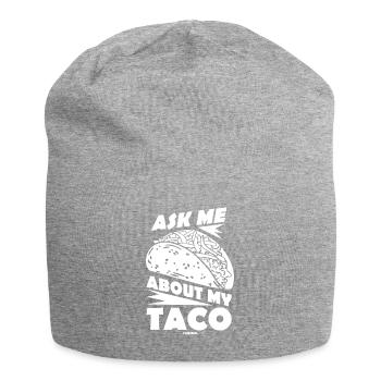 Posez-moi des questions sur mon taco - Bonnet en jersey - gris chiné - Devant