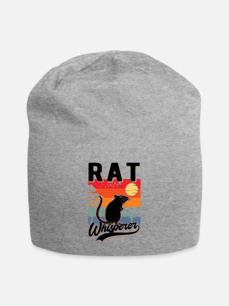Rattenflüsterer Ratte Geschenk - Jersey-Beanie - Grau meliert
