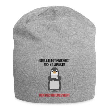 Pinguin Sarkastischer Spruch Lustiges Geschenk - Jersey-Beanie - Grau meliert - Vorne