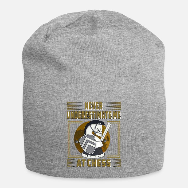 NEVER UNDERESTIMATE ME AT CHESS - Jersey-Beanie - Grau meliert